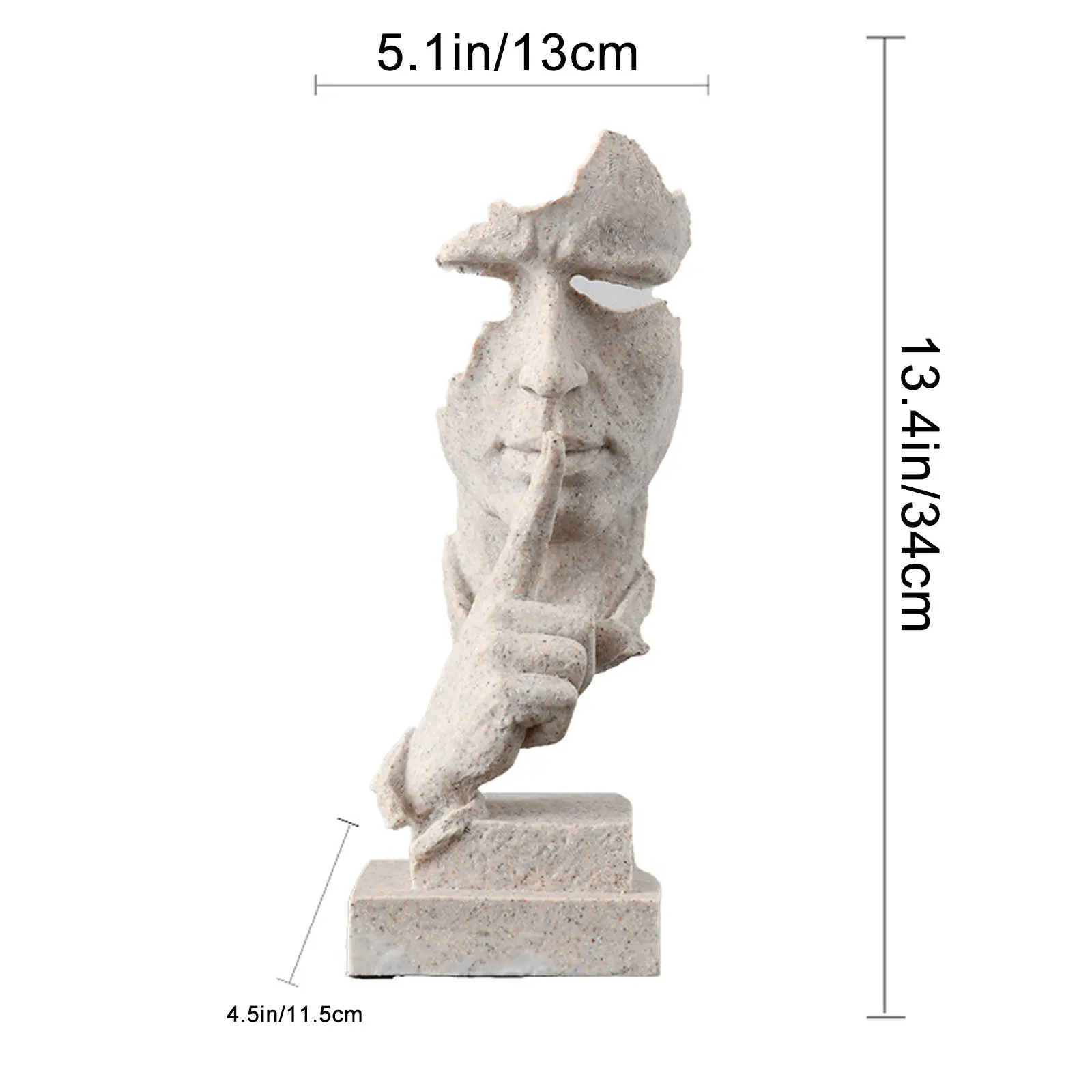 Бесшумная золотая статуя абстрактная из смолы Мужская Scilent в ассортименте | Дом и