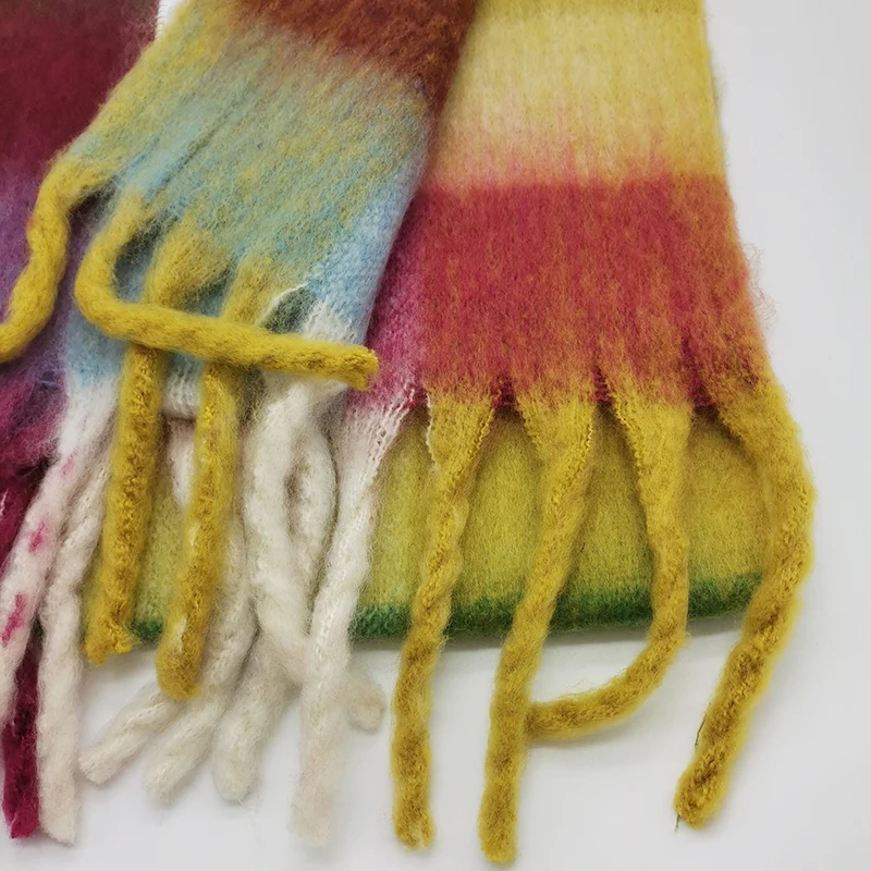 Новый брендовый клетчатый кашемировый шарф женские зимние толстые теплые