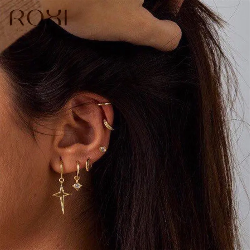 Женские минималистичные круглые серьги ROXI геометрическая подвеска в виде полого