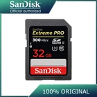 Оригинальная SD-Карта SanDisk, сверхвысокая скорость, 32 ГБ, 64 ГБ, класс 10, 300 мс, U3, SDHC, SDXC UHS-II, 128 ГБ, карта памяти для камеры