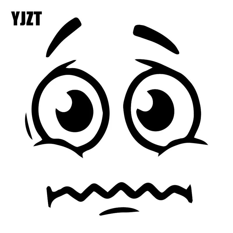 

YJZT 14.3X15.5CM Sad Expression Funny Cartoon Car Sticker Window Bumper Decoration C25-1004