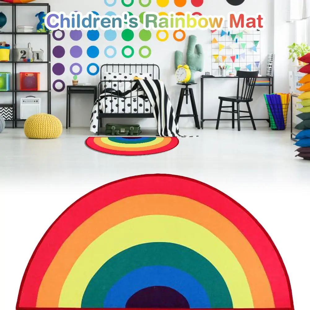 Accesorios de fotograf&iacute;a para beb&eacute;s, Alfombra de viento, fruta, Arco Iris, alfombrilla para pie, alfombrilla para puerta, alfombra decorativa para habitaci&oacute;n de ni&ntilde;os-2