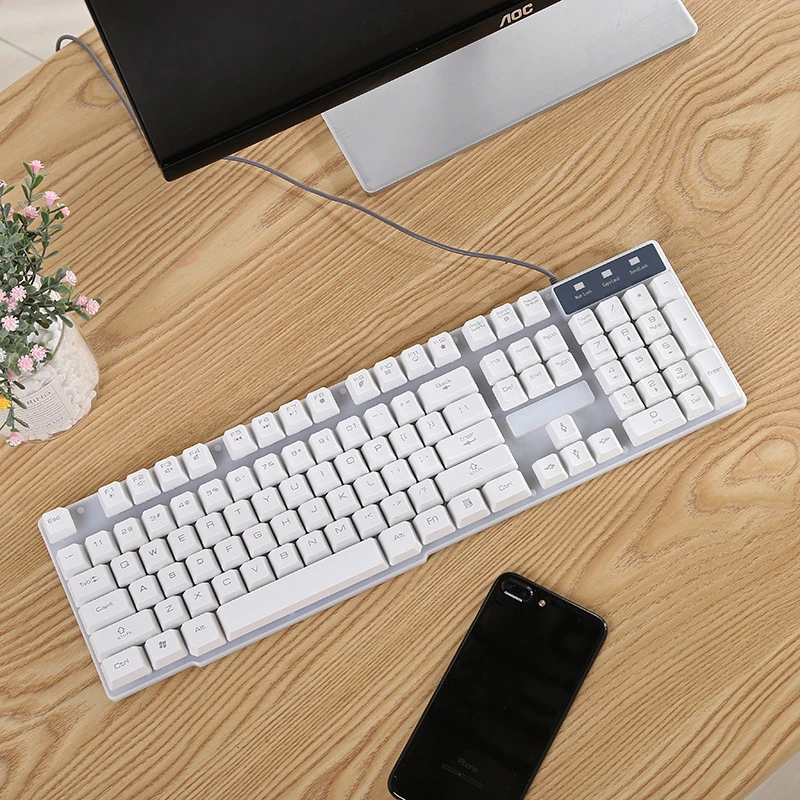 USB Проводная имитация механической игровой клавиатуры 104 Keycaps игровая клавиатура