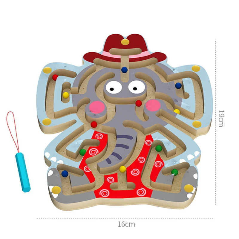 Деревянный большого размера Магнитный лабиринт игрушки Дети Монтессори