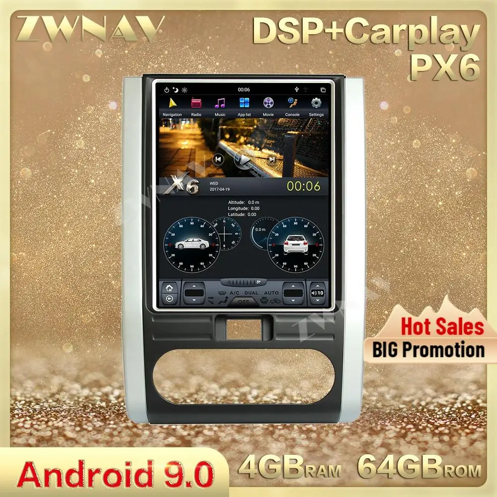 

DSP Carplay vertical Tesla screen Android 9.0 Car Multimedia Player For NISSAN X-TRAIL Qashqai 2007-2014 Radio stereo head unit