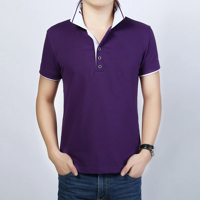 Мужская рубашка поло летняя приталенная футболка одноцветная с коротким рукавом