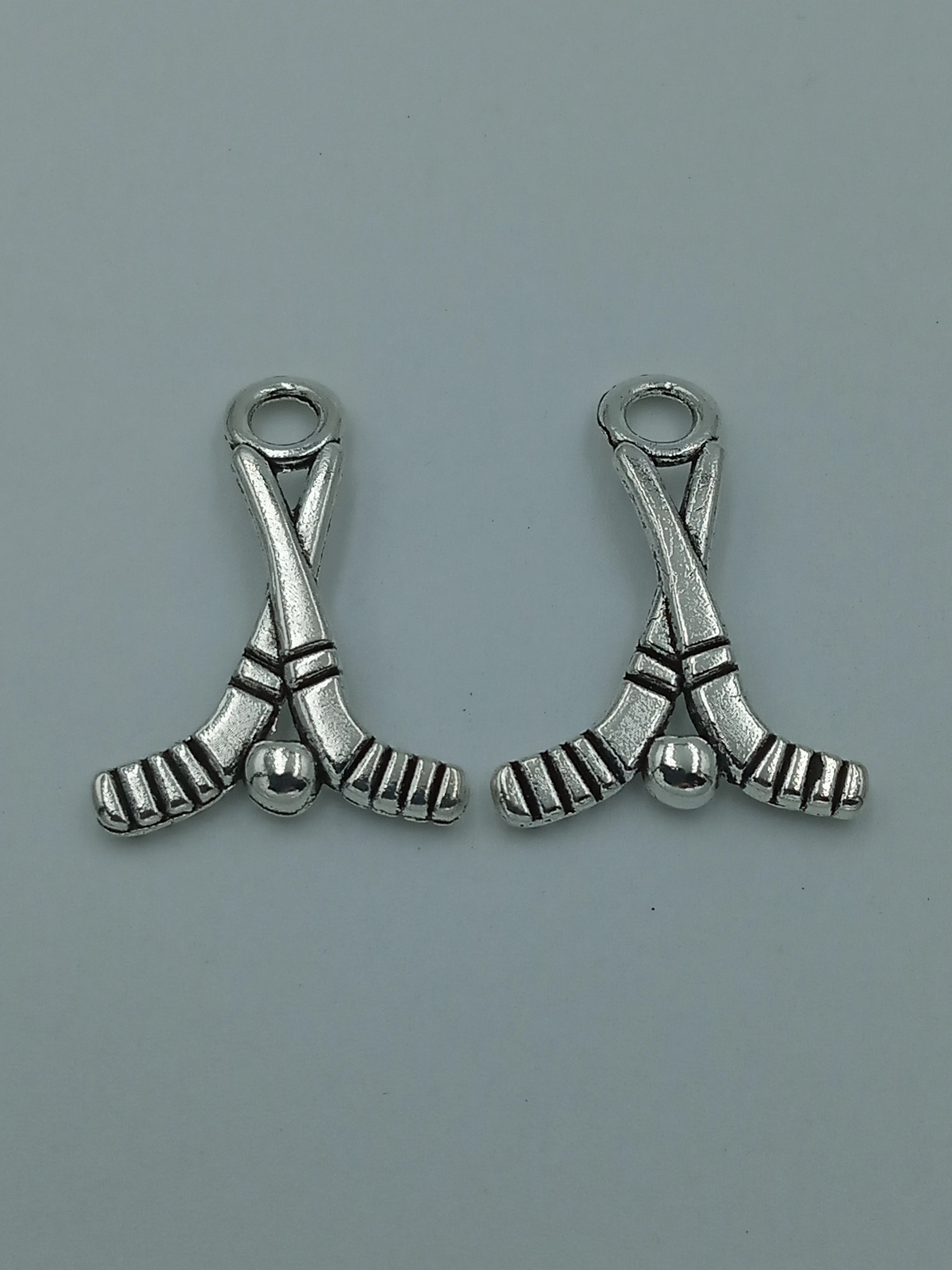 50pcs Hockey stick charms pendant 16x23mm antique silver ornament accessories jewelry making craft base material | Украшения и