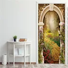 Стикеры в стиле ретро для садовых дверей, настенные водонепроницаемые наклейки на дверь, для спальни, гостиной, комплект из двух предметов