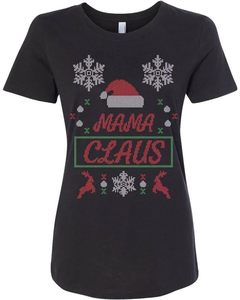 

Mama Claus Women's Fitted T-Shirt Mrs. Santa Wife Mom Christmas Gift