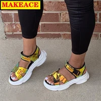 ladies sports sandals 2021 summer new thick soles comfortable open toe sandals outdoor leisure beach womens shoes dress sandals
