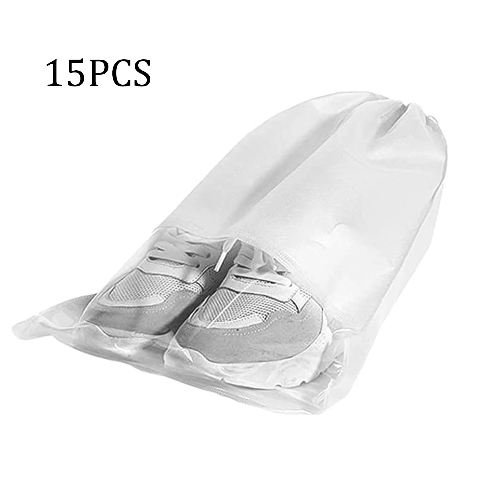 

15 PCS Travel Shoe Storage Bag Non-Woven Storage Bag Portable Shoes Pouch With Transparent Window For Daily And Travel Use