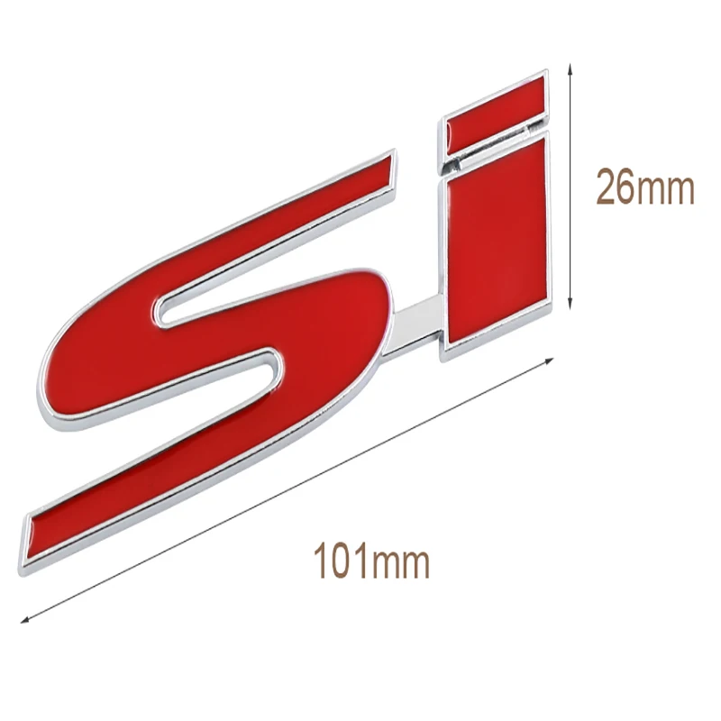 

1pcs 3D Metal Car Sticker Auto Body SI Emblem Badge Logo Decal For Honda Civic Si Accord Crv Hrv City Car Styling Car shape