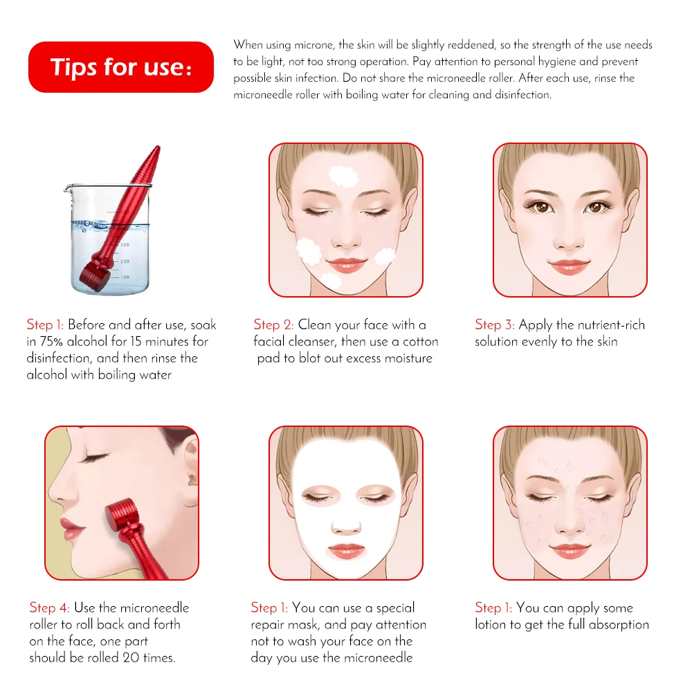 Профессиональный титановый Дерма ролик косметический инструмент для лица 480