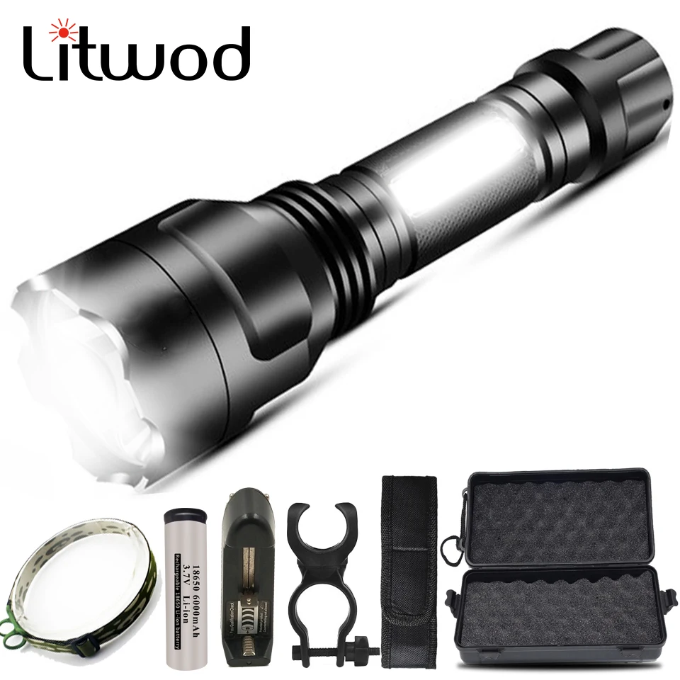 

XHP50.2 4-core Led Waterproof Flashlight Torch T6/Q5/L2 COB Hard Bulbs 18650 battery for Camping Bicycle Lantern Light Aluminum