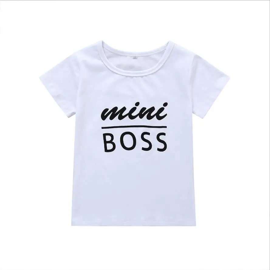 Летние топы с буквенным принтом для мальчиков и девочек от 1 до 6 лет хлопковые
