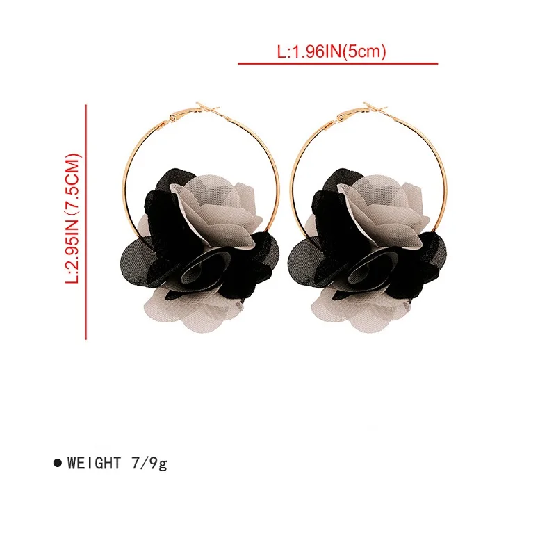 Женские крупные серьги Exknl модные богемные подвески с кружевными цветами