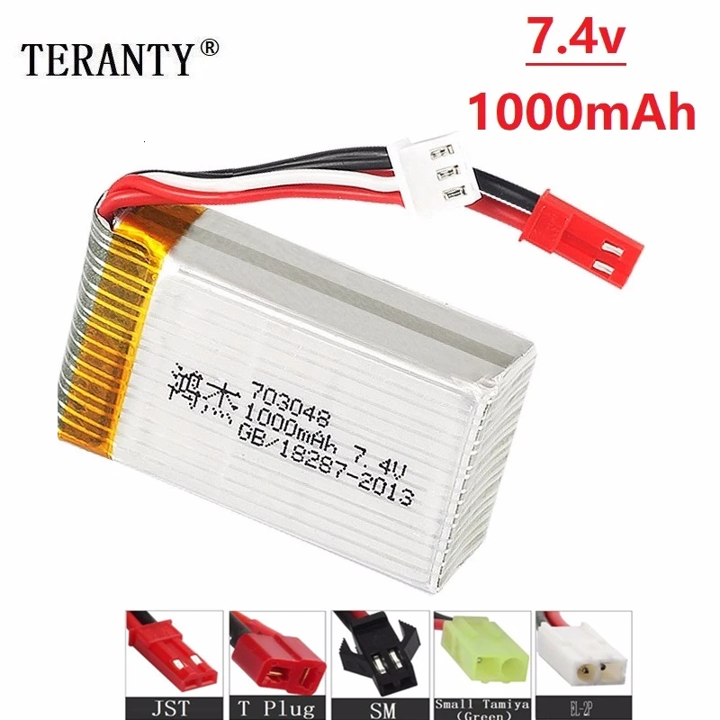 Аккумулятор Lipo 7 4 В 1000 мАч 703048 для MJXRC X600 U829A U829X F46 X601H JXD391 FT007 аккумулятор