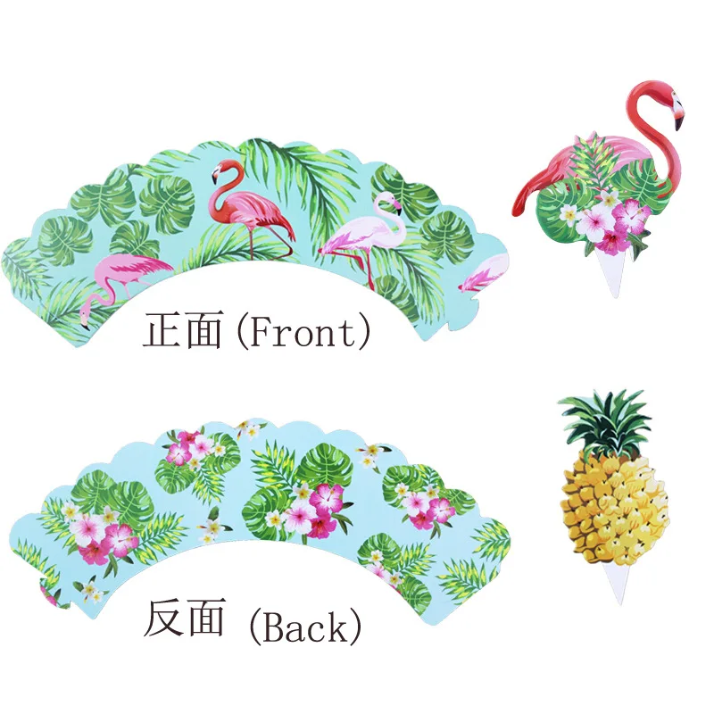 24 шт. Гавайские пляжные вечерние Единорог Фламинго ананас пирожного + фигурки