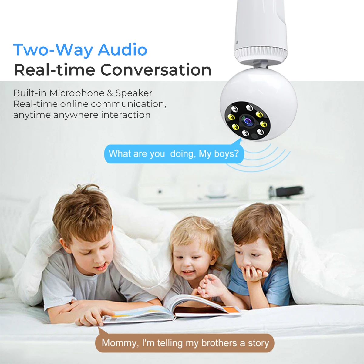 360 degree rotation auto tracking bulb camera hd wifi network night vision wireless surveillance camera baby nanny camera free global shipping