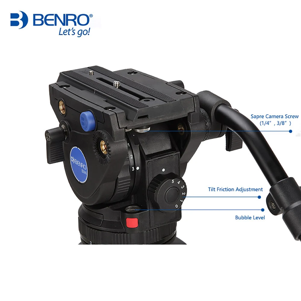 BENRO BV4H гидравлическая жидкая алюминиевая видеоголовка QR13 БЫСТРОРАЗЪЕМНАЯ