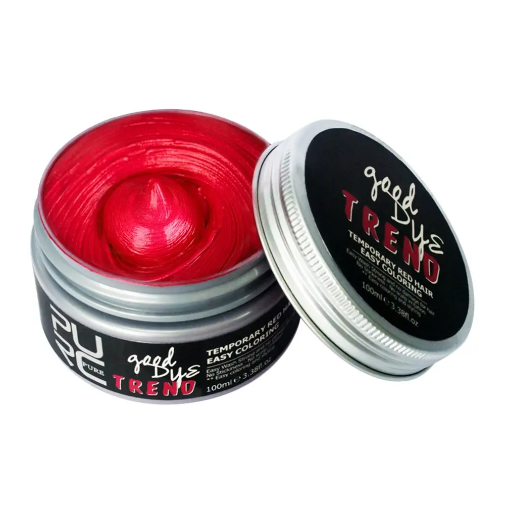 

Disposable Hair Color Cream Universal Women/Men Styling Pomade Compact Stained Color Hair Wax temporary hair dye Tool Gray