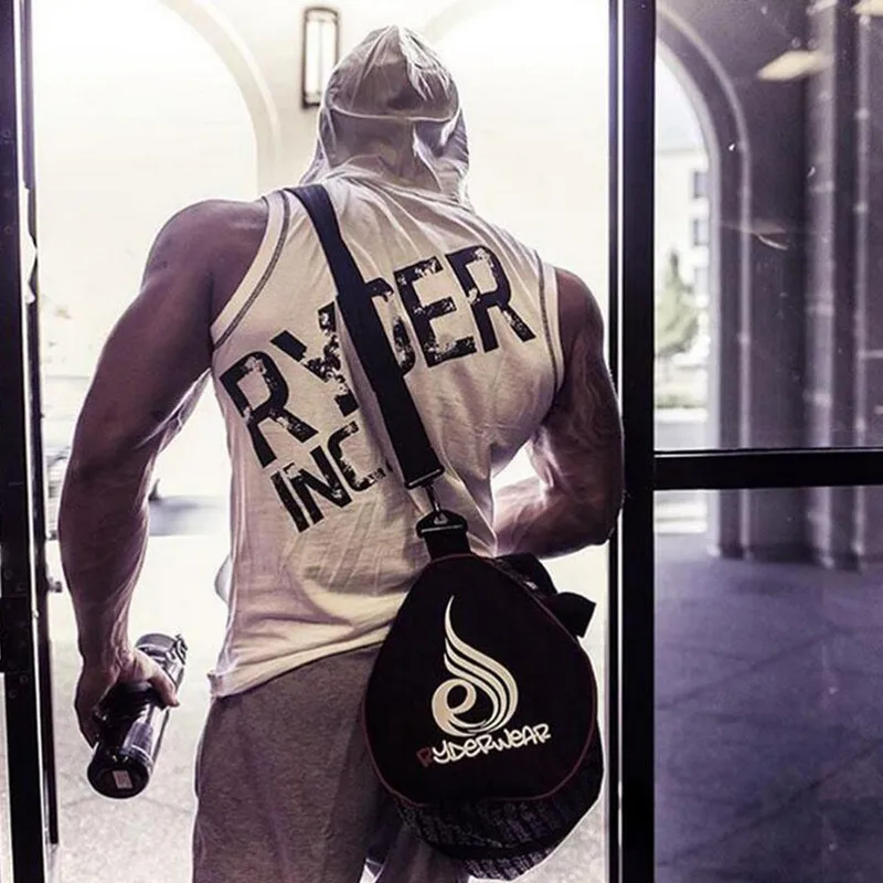 

2020 new men Brand Clothing Bodybuilding Letters Fitness Men Hooded Tank Top Vest Sportswear Sleeveless Shirt Hoodie Musculation