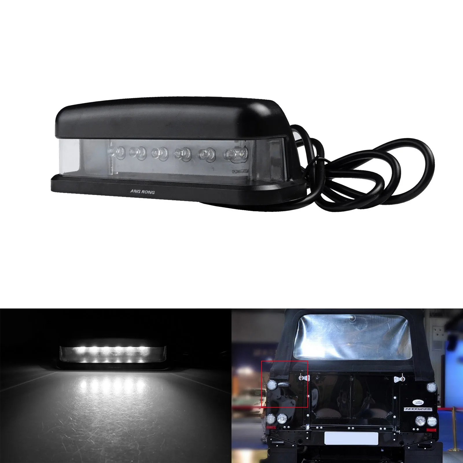 

ANGRONG 1X For Land Rover 109 Series IIA III Defender 90 110 LED Licence Number Plate Light
