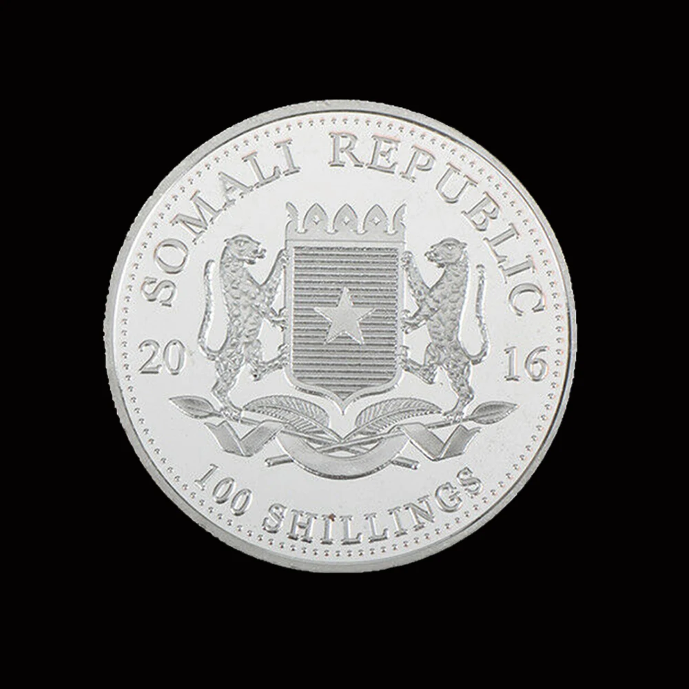 2016 Серебряная монета со слоном 1 унция Сомалийской Республики для защиты