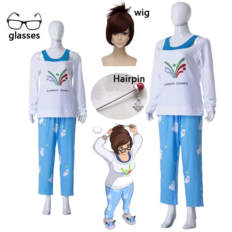 Kawaii Mei летние игры свитер CG Rise and Shine Косплей пижамы Meiling Zhou костюм брюки полярного