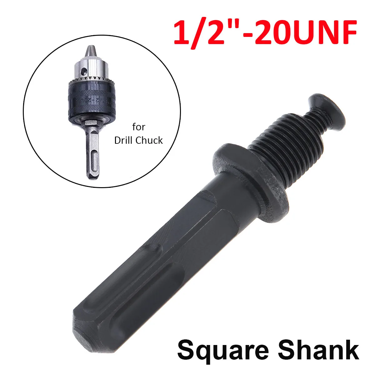 

1/2-20UNF Electric Hammer Square Handle Connecting Rod Drill Chuck Adapter Extension Tools for hand electric drill