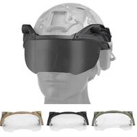 anti fog tactical helmet goggles for tactics helmet flip up airsoft cs war game protective face mask with guide rail windproof