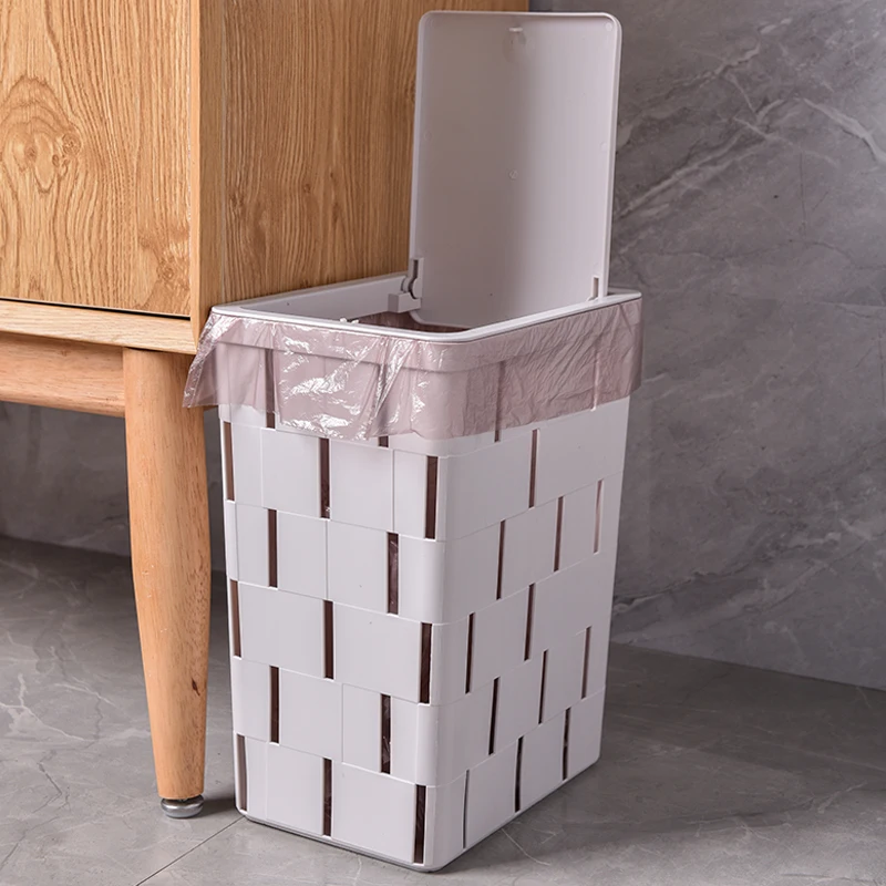 

Bathroom Waste Bin With Lid Creative Household Waste Bin Trash Can Garbage Storage Bins Cubo Basura Household Products BJ50LJ