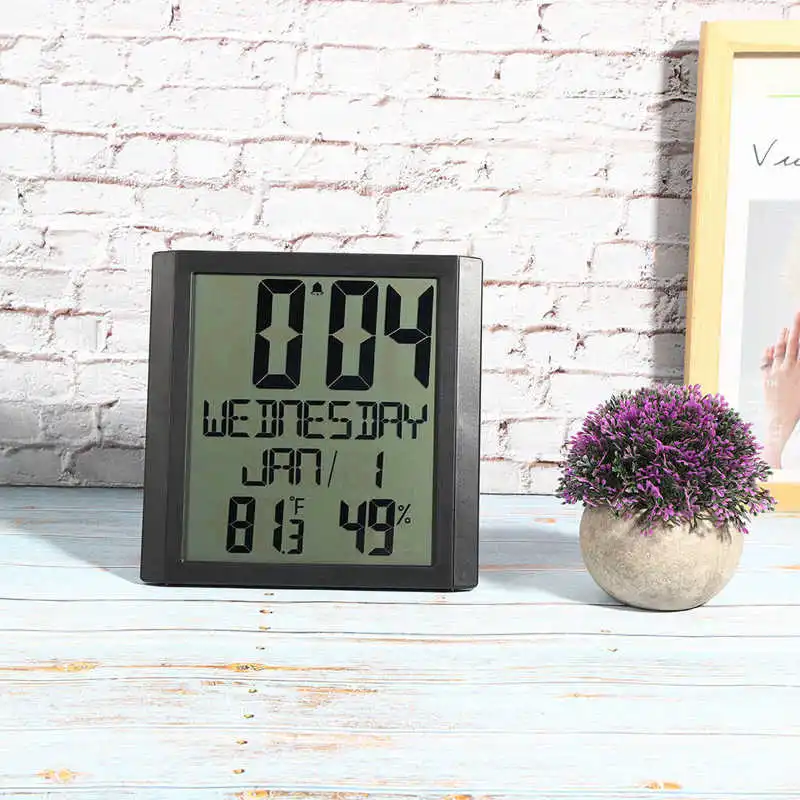 

Многофункциональные электронные настенные часы TS 8608, домашний Измеритель температуры и влажности