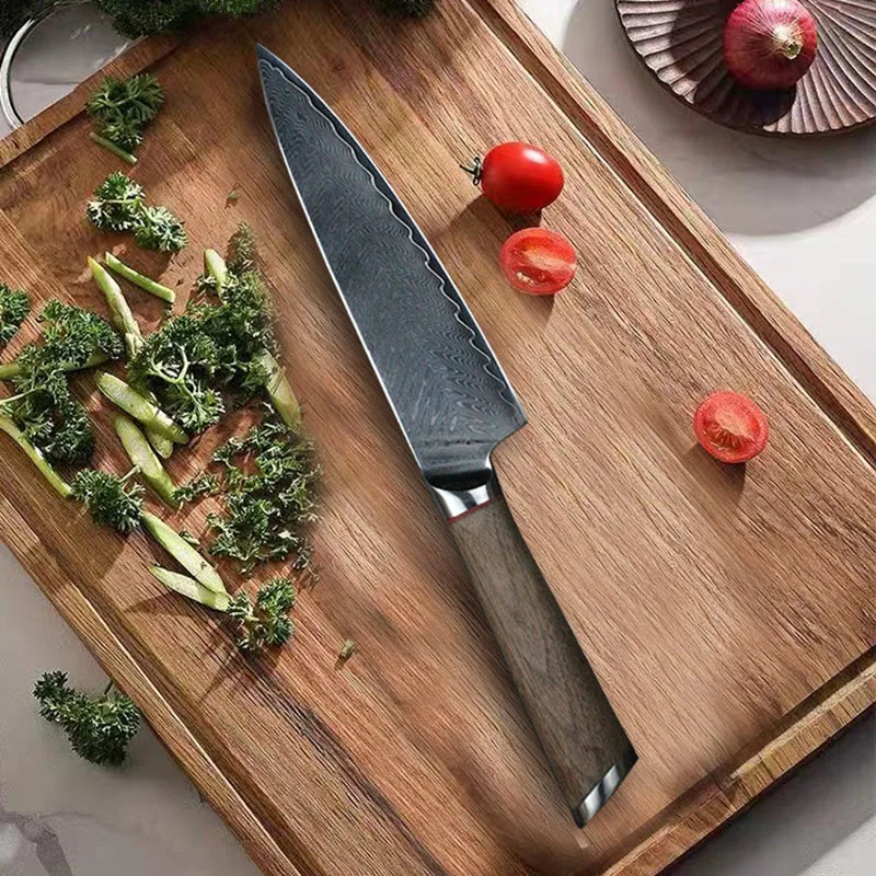 

Нож кухонный из дамасской стали, 6 дюймов, 67 слоев