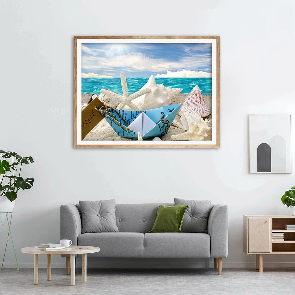 EverShine алмазная вышивка Приморский мозаика пейзаж картина стразы Ракушка крестом