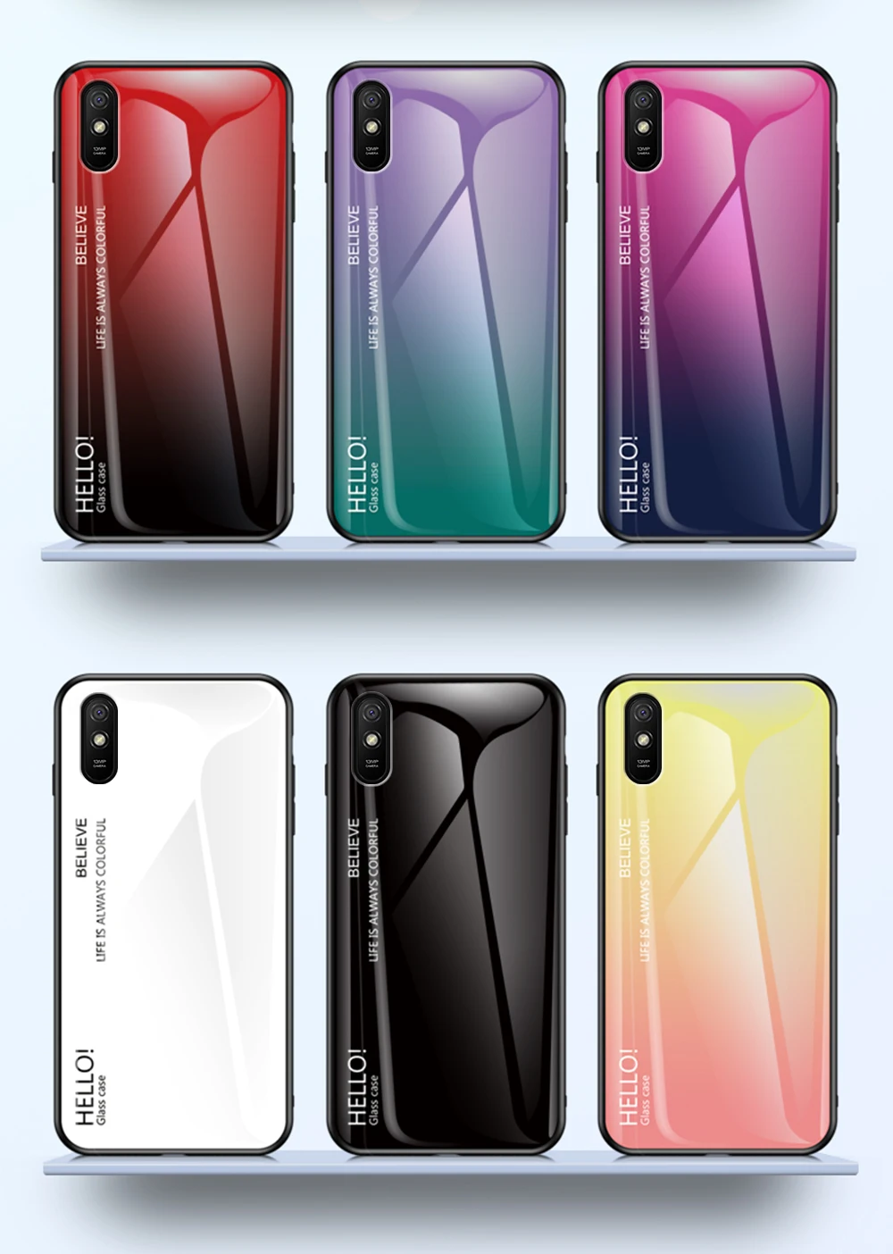 

OUDINI For Xiaomi Redmi 9A Cover Gradient Glass Case For Xiaomi Redmi 9A Case