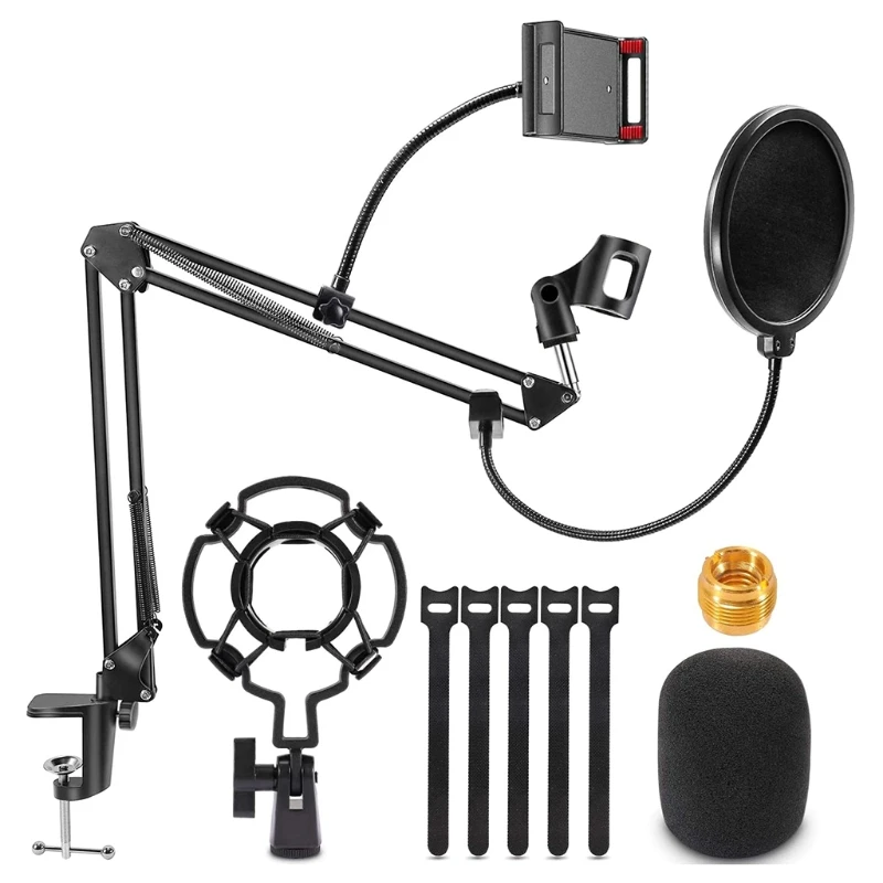 

Desk Adjustable Suspension Boom Scissor Microphone Stand, Professional Mic Arm