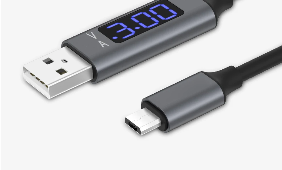 Кабель USB для быстрой зарядки usb type C кабель напряжение и ток дисплей зарядное устройство для зарядки данных Micro USB кабель мобильного телефона кабель USB