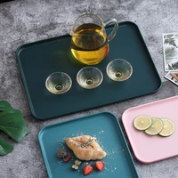nordic style fruit cake tray snack plate set multi function rectangular plastic plate storage tray kitchen supplies dessert tray