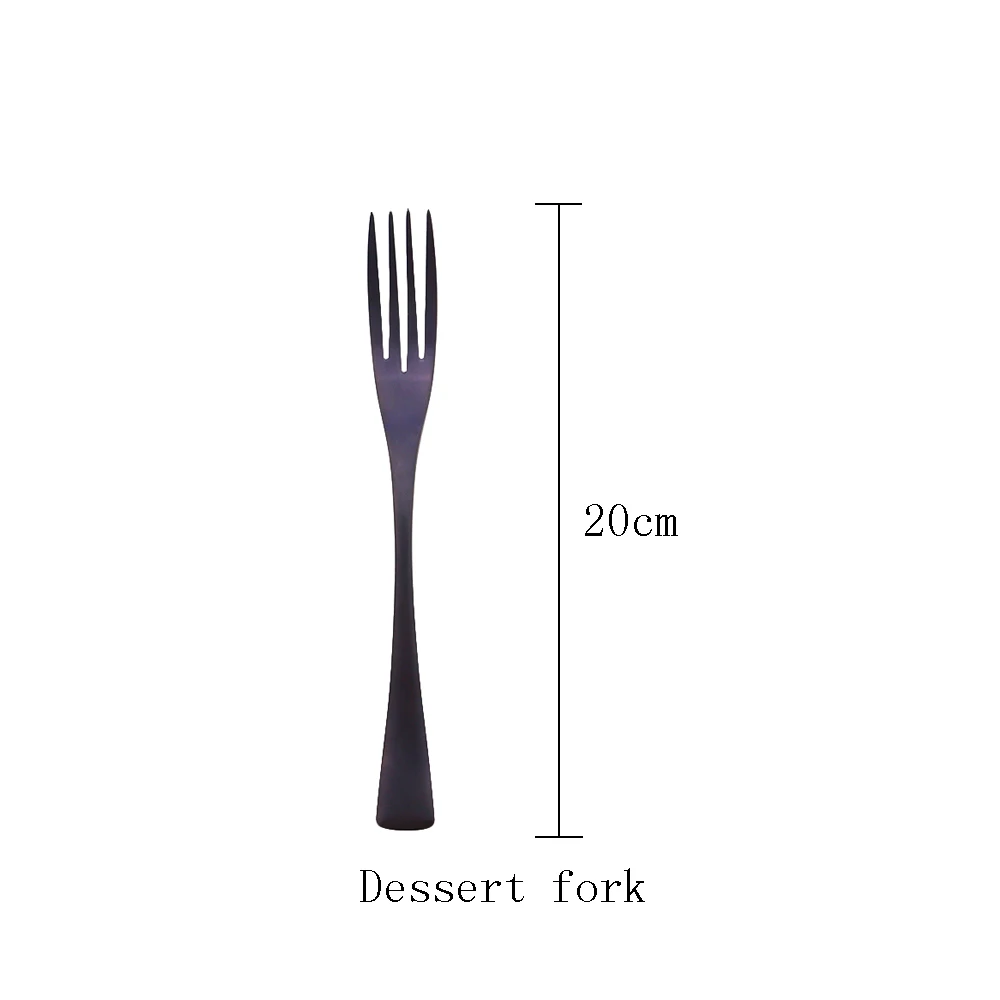 1pcs dessert fork Фиолетовый 1 шт. Посуда высокого качества из металла столовые приборы 304 нержавеющая сталь Ресторан семья набор столовой посуды для кухни посудомоечная машина Сейф - Цвет: 1pcs dessert fork