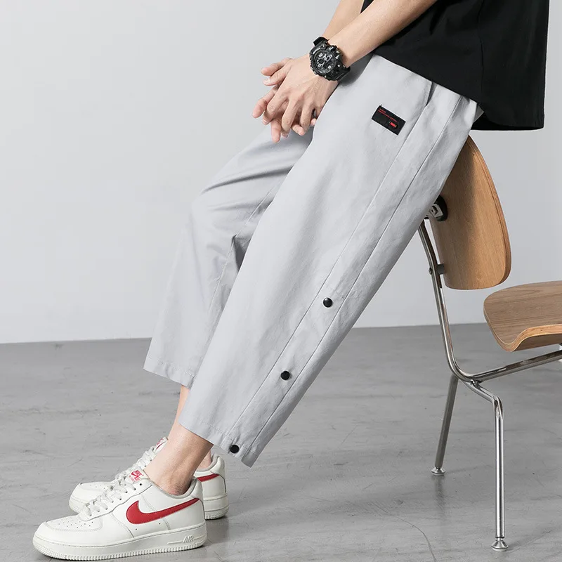 

Men Short Pants Casual Casual Pants Men Spring Autumn Thin Trend Straight Leg Wide Leg Seven Points Of Sports Pants Hippie