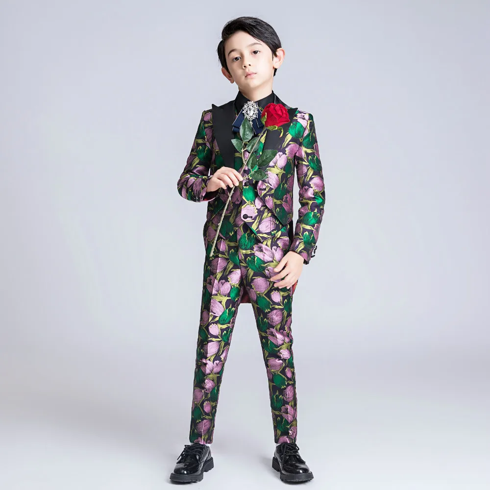 YuanLu/Детские костюмы для мальчиков роскошный смокинг блейзер свадебной вечеринки