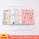 Маска для лица противовирусная одноразовая трехслойная с мультяшным принтом, 1050 шт.