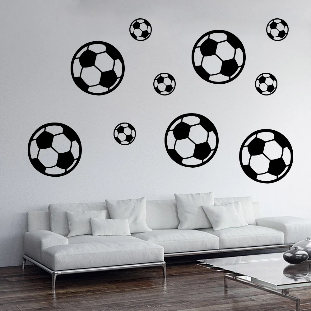 

12pcs Footbal Soccer Wall Sticker Waterproof Home Decor For Kids Rooms Living Room Art Decoration Bedroom Decor
