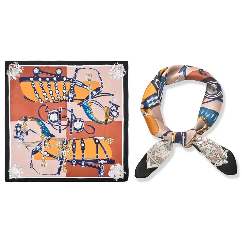 

Женский квадратный шарф-платок с принтом, 70x70 см