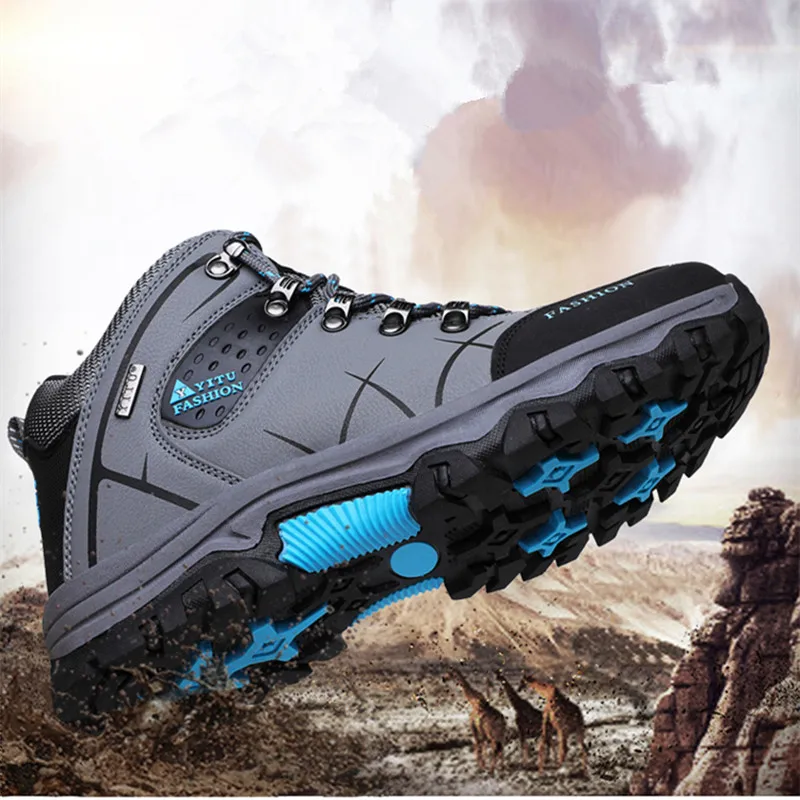 Зимние мужские походные кроссовки плюшевые теплые уличные охотничьи для