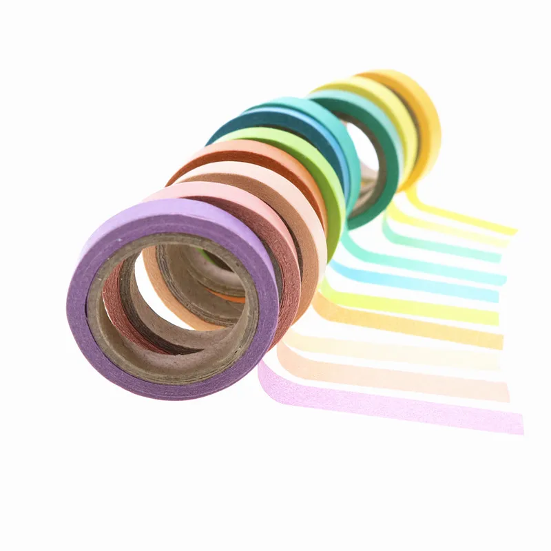 10 шт. Радуга Washi липкая Бумага клейкая декоративная клейкая лента Скрапбукинг студентов и школьников, избранное канцелярские принадлежности