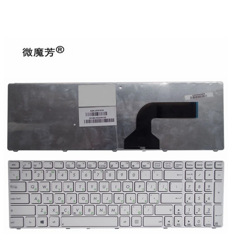 Русская клавиатура для ноутбука Asus K52 K52F K52DE K52D K52JB K52JC K52JE K52J K52N A72 A72D A72F A72J N50 N50V ру - Цвет: Белый