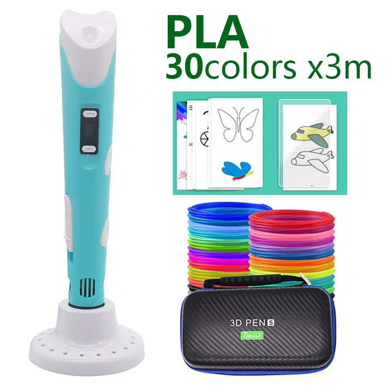 3d-ручка с пла-волокном, 30 цветов, 1,75 мм, USB