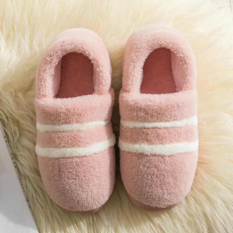 

Winter Home Female Slippers Ladies Indoor Soft Plush Warm Slides Women Fashion Furry Flip Flops Outsole Cotton-Padded Shoes